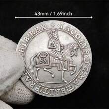 1 pieza de 43mm/1,69 pulgadas, monedas jacobitas del siglo XVII temprano, monarcas ecuestres y heráldica, colecciones de monedas de heráldica clásica. - Gris - Ver 3
