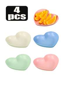 Plastic Heart-Shaped Plate/Salad Plate, For Camping/Restaurant/Kitchen, Dishwasher