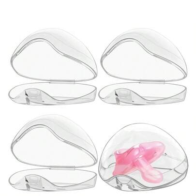 Baby Pacifier Clip & Transparent PP Dust-Proof Storage Box, Portable Pacifier Holder