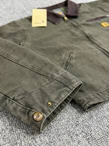 2026 New Detroit Vintage Washed Old Canvas Thickened Tooling Denim Jacket Jacket US For Friends,Boyfriend And Husband Christmast - Moss Green - 查看 4