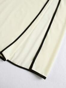 2pcs Women's Fashion Swimsuit Set For Summer, Including 1pc Star Print Swimsuit & 1pc High Slit Maxi Skirt - Apricot - View 10