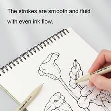 3/5/8/12pcs Drawing Black Fine Line Pen, Fine Nib Manga Marker For Artist Illustration, Sketching, Art Painting, Animation, DIY Gift Items - Black - View 4
