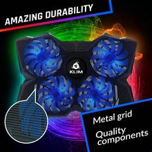 Wind RGB Almohadilla de refrigeracin para porttil Ms de 500.000 unidades vendidas Nuevo 2023 Potente enfriador de porttil de accin rpida Soporte para porttil con 4 ventiladores de refrigeracin a 1200 RPM 2 puertos USB PC     One - RGB - Ver 4