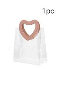 1/3/10pcs Pink Heart-Shaped Handle Gift Bags, Reusable Transparent Plastic Gift Packaging Bags, Suitable For Weddings, Parties, Anniversaries, Valentine's Day, Mother's Day, Handmade Gift Boxes, Candy & Chocolate Decoration Bags - Multicolor - View 13
