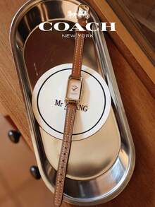 Coach Cadie White Mother Of Pearl Calfskin Leather Women's Watch - 棕色 - 查看 8
