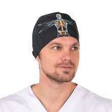 Gorra de trabajo negra, cmoda y transpirable para hombres y mujeres, larga estetica para la cabeza - Tallanica Da Vinci - Ver 1