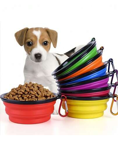 2pcs Collapsible Pet Dog Bowls, Foldable Dog Water Bowls Suitable For Cats And Dogs, Portable Pet Feeding And Drinking Bowls For Walking, Parking, Travel