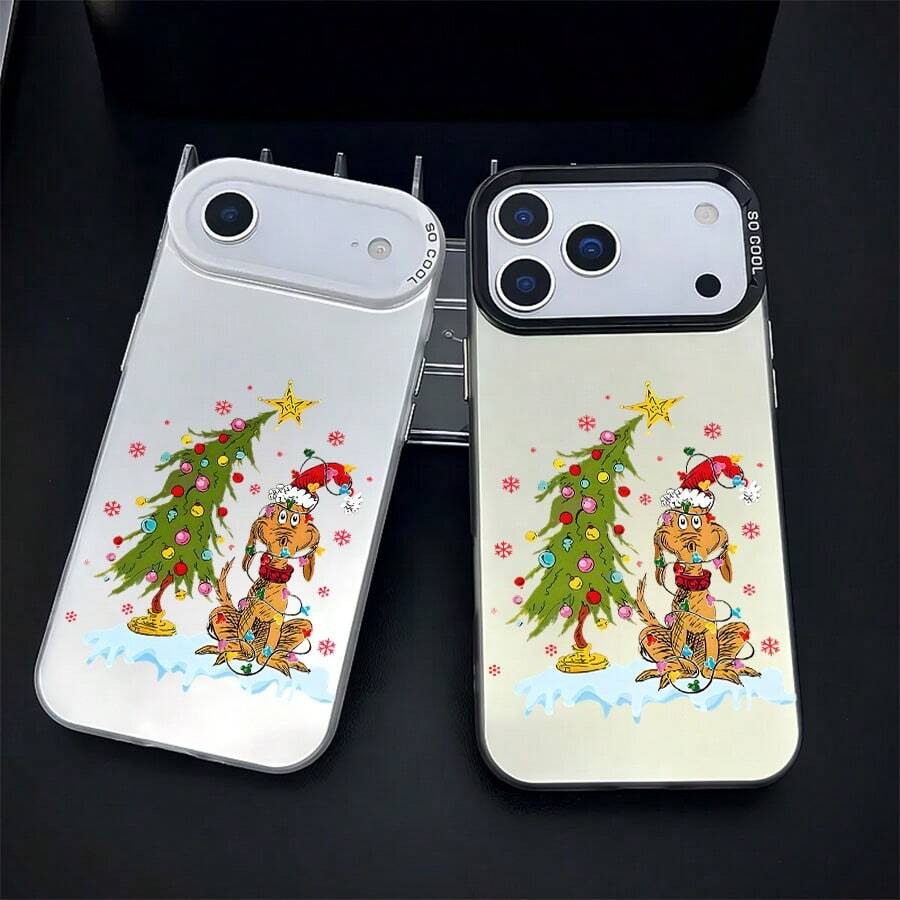 Crooked Christmas Tree Puppy This stylish and comfortable large-hole IMD acrylic phone case is an ideal gift for friends and family. It is compatible with for 17/16/15/14/13/12/11/X/XR/7/8, for OPPO,for , for VIVO, for , for Xiaomi, for Honor, and for models, including Plus, Pro, Max, and SE versions. It's the perfect gift for holidays such as Christmas, Valentine's Day, and New Year. - Negro - Ver 1