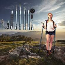 Best-Selling 7-In-1 Tactical Hiking Staff - Extendable And Foldable Multi-Functional, With Compass, Fire Starter, Saw Blade, Screwdriver, And Pliers. Suitable For Hiking, Camping, Ergonomic Grip. Christmas And Halloween Gift. - Xanh đậm - Xem 2