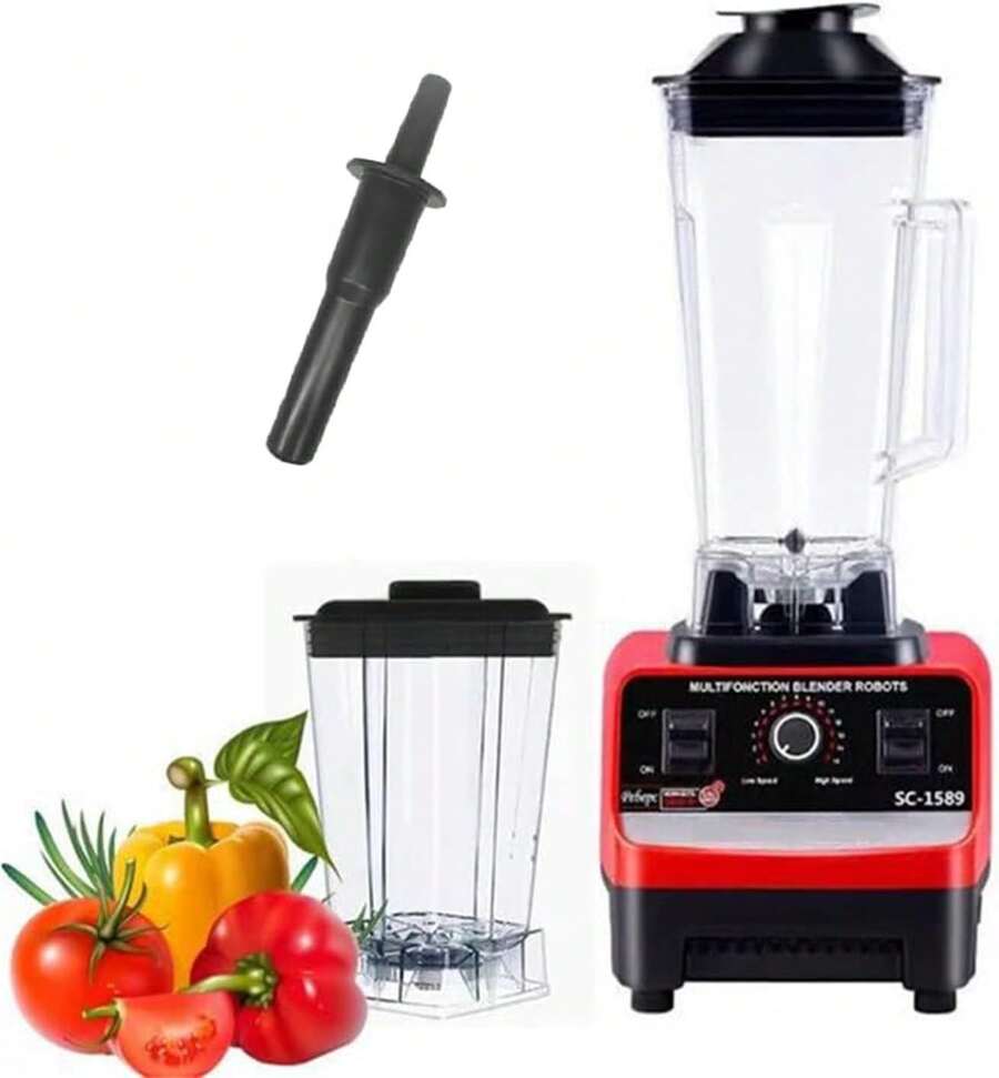 Professional Countertop Heavy-Duty Commercial Blender With Copper Motor, 2L Jar, Variable Speed & Pulse, Ice Crusher Smoothie Maker For Shakes, Frozen Drinks, Hot Soup – Red - Xem 1