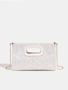 1件装女童新款时尚亮片优雅斜挎包，链条单肩包，手拿包，晚宴包，链条包，零钱包，钱包，适合日常、派对、旅行，理想的礼物 - 手拿晚餐包 - 查看 13