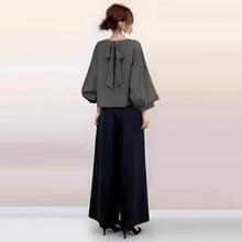 Plus Size Co-Ords - Olive Green Top + Black Pants - View 5