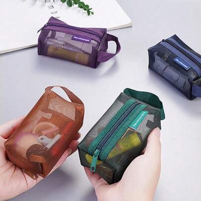 1 chiếc túi xách nhỏ gọn, ví đựng tiền xu hình vuông bằng lưới, ví đựng chìa khóa mini, hộp đựng tai nghe, túi đựng mỹ phẩm, túi đựng đồ dùng kỹ thuật số, túi đựng đồ trong suốt, túi trang điểm di động, túi có khóa kéo, đựng tiền xu, chìa khóa và thẻ, thích hợp đựng son môi, cọ trang điểm, đồ dùng chăm sóc da, vật dụng nhỏ, dùng trong nhà, khi đi du lịch, các ngày lễ (Halloween, Giáng sinh) và nhiều mục đích sử dụng khác.