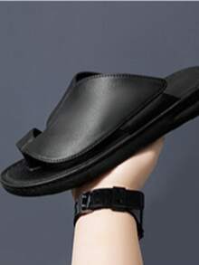 Men's Anti-Slip Fashion Flip Flop Sandals, Summer - Black - View 3