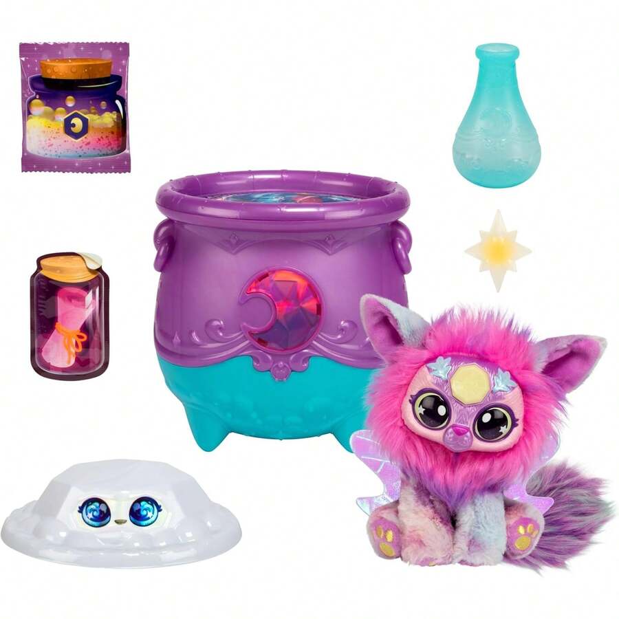 Gema Mágica Sorpresa Caldero Lunacon nuevos Ojos Brillantes.Revela un Peluche mixie de The Fizzing Caldero y descubre 2 sorpresas mágicas de Gemas Lunares Los Estilos Pueden Variar - Oficial - Ver 1