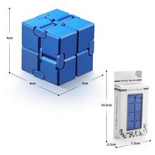 Alloy Infinity Cube Fidget Toy, Transformable Stress Relief Gadget, Metal Cube Desk Toy For Adults, Classroom Learning Pressure Relief - Multicolor - View 9