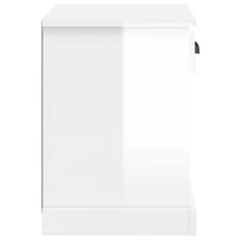 vidaXL Table de chevet blanc brillant 43x36x50 cm - Noir - Voir 9