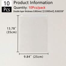 10 Túi lớn có khóa kéo tái sử dụng - 12 đến 50 cm, hai lớp dày 0.065mm/0.0025"/2.55mils/6.5c, Túi du lịch chống thấm nước trong suốt có khóa kéo, Túi nhựa đựng quần áo, khăn tắm, áo phông, vest, quần tây, đồ lót, giày dép. - 10 - Xem 20