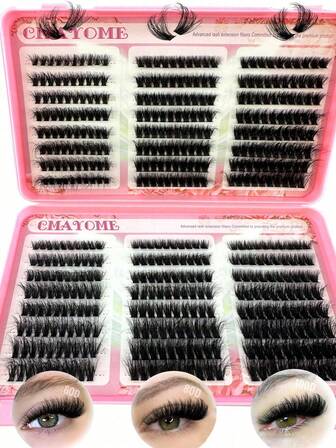 570/60 Clusters Thick 8D Fluffy & Lengthening False Eyelashes, 0.07mm D Curl, 30D-100D/10-18mm Mixed Length Mink Hair Individual Lashes, Natural & Soft, Suitable For Any Makeup. Eyelash Clusters, Individual False Lashes, False Eyelashes