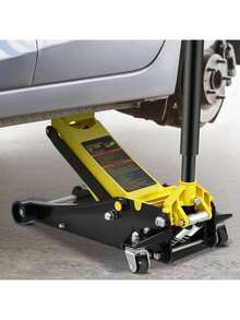 Floor Jack  3 Ton Low Profile Floor Jack  Heavy-Duty Steel Racing Floor Jack With Dual Pistons Quick Lift Pump  Floor Jack Lifting Range 3.35 -19.69 - Yellow - View 1