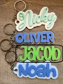 Personalized Acrylic Name Keychain Custom Name Tag For Backpack Diaper Bag Lunch Box Accessories - Personalized Retro Name Acrylic Keychain - View 8