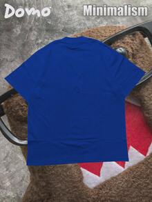 DOMO-KUN Patterned T-Shirt   (220g Cotton T-Shirt) Printed T-Shirt, Graphic Tee, Unisex T-Shirt, Casual And Comfortable, Men's Cotton T-Shirt. Interesting Pattern T-Shirts, Street Life, Home Leisure, Friends Gathering,Graphic Tees Men - Màu xanh lam - Xem 2