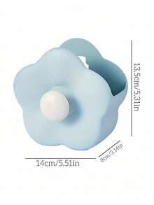 [Customizable] Floral Shaped Storage Box, Desktop Organizer, Available In Yellow/Blue/Green, Suitable For Storing Makeup Brushes, Stationery, Or Small Accessories, Keeps Desk Tidy And Personalized - Multicolor - View 3