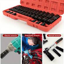[Deep Impact Socket] 35pcs  1/ 2" Deep Impact Socket Tool Set | 8-32mm Pneumatic Impact Socket Set | Perfect For Auto Mechanic Repair And Heavy-Duty Projects - 35pcs/set - View 11
