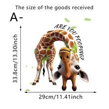 2 Waterproof And Removable Fun And Quirky Toilet Decoration Stickers, Featuring Giraffe/Donkey Funny Shapes, Paired With Fun Text, Bathroom Stickers Suitable For Home Toilet Decoration, Apartment And Homestay Bathroom Fun Decoration