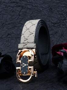 beaytar 1条极简字母元素男士腰带，轻便商务休闲裤牛仔裤腰带，配优质合金自动扣 - 多色 - 查看 3