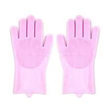 Dishwashing Gloves Kitchen Scrubbing Silicone Cleaning Gloves Heat Insulation Wear-Resistant Kitchen Household Cleaning Gloves - A Pair Of Blue - View 10