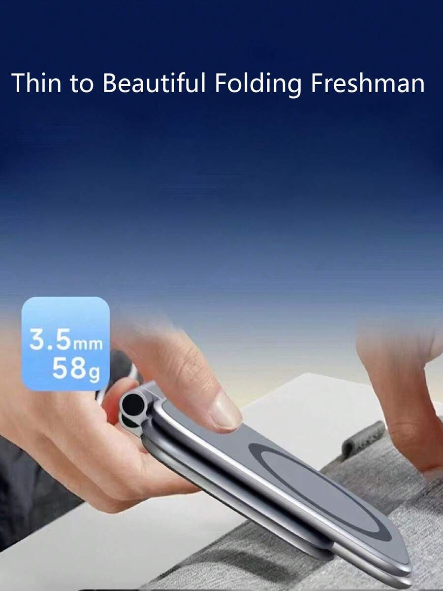 1PC Ultra Thin Car Phone Holder, Ultra-Thin Magnetic Folding Strong Magnetic Support Bracket, Car Back Mounted Phone Desktop Holder, Extendable And Foldable, Compatible With IPhone And Android Phones, Suitable As A Birthday Gift For Family And Friends, Car Phone Holder, Phone Accessories