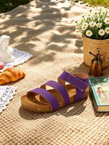 2026春夏儿童防滑软底多带舒适平底凉鞋 - 紫色 - 查看 6