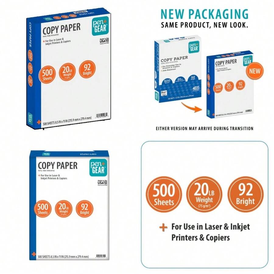 White Copy Paper 8.5 X 11 20 Lb 92 Bright 500 Sheets Per Ream - 1 - 查看 1