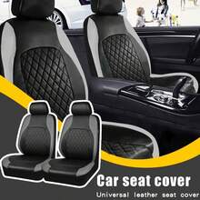 9pcs/4pcs Universal Diamond Patterned Leather Car Seat Covers - Shiny Design, Compatible With Airbags, Suitable For SUVs, Sedans, And Including Front Seat Covers, Backrest Covers, Rear Seat Covers, And Pillowcases; Car Seat Covers