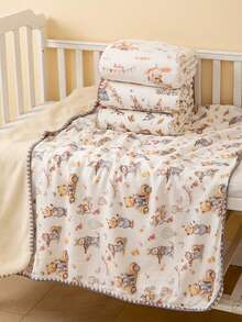 1pc Cute Print Soft Cozy Newborn Baby Blanket, 100*110cm - Multicolor - View 2