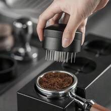 Dụng cụ phân phối bột cà phê 58mm, dụng cụ phân phối bột cà phê espresso 54mm (dành cho Barista), que khuấy cà phê espresso kiểu kim 53mm, chiều cao kim điều chỉnh được, thích hợp cho gia đình và quán cà phê, mùa tựu trường. - màu đen - Xem 1
