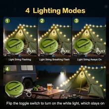 8m Fairy Lights - LED Camping Atmosphere Lights With 3 Modes (Flashing/Slow Flashing/Steady) And Main Light White Mode. Portable Camping Tent Atmosphere Light Strip, IP44 Lights, Suitable For Garden Decor, Indoor Decor, Christmas Decor - Warm White Light - View 8