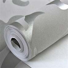 1 Roll 3D European Style Acanthus Leaf Wallpaper - Removable, Peelable, Easy To Cut, Suitable For Bedroom, Living Room, TV Background, Non-Woven Flocking Wallpaper - Silver - View 7