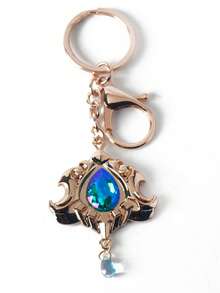 游戏钥匙扣动漫人物阿尔莱基诺领章吊坠钥匙圈可爱水钻镶嵌钥匙链《恶棍》角色扮演道具 - 彩色 - 查看 9