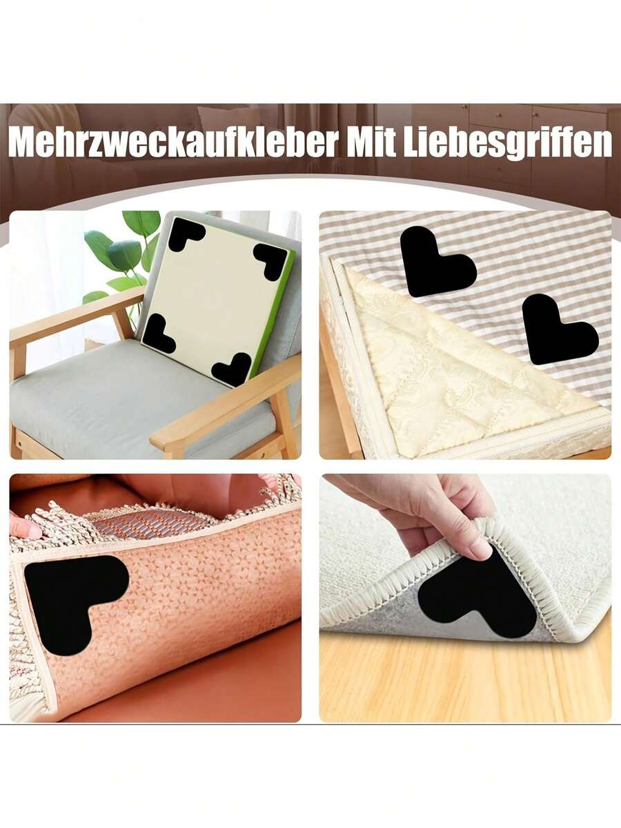 4个装地毯夹 – 可水洗、可重复使用的层压地毯固定夹，适用于硬木地板。兼容大理石、木地板以及所有类型和尺寸的地毯，确保地毯牢固固定。 - 彩色 - 查看 1