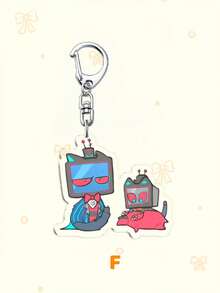 1个卡通动漫亚克力钥匙扣，动漫周边-维姬、查理、阿拉斯托印花壁球钥匙扣，地狱旅馆钥匙扣，汽车钥匙圈。粉丝的完美礼物，角色扮演配件，汽车钥匙包背包小饰品钥匙圈配件，创意学生礼物。 - 彩色 - 查看 16