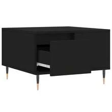 vidaXL Table basse noir 55x55x36,5 cm bois d'ingénierie - Noir - Voir 7