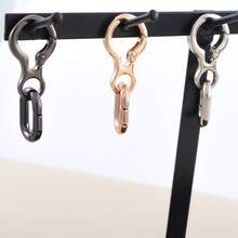 2pcs Swivel Clasps, Metal Lobster Claw Clasps With Keyring, For Keychain, DIY Crafts - Gun Black - View 8