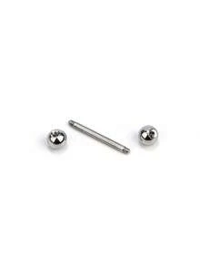 1pc Skin-Friendly Hypoallergenic Titanium Steel Tongue Piercing Jewelry, Minimalist Double Ball Tongue Ring, Unisex Earring, Lip Ring, Nose Ring, Cartilage Earring, Tragus Earring