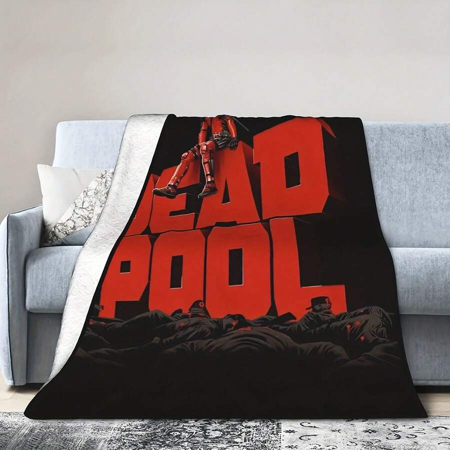 Deadpool Er Heroie Blankets Fce Print Multifuion Ultra-Soft Throw Blankets For Bed - 款式2 - 查看 1