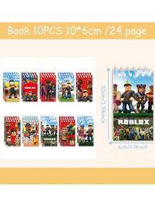 10pcs Cartoon Sandbox Game Character Steve Alex Children's Writing Notebook, Spiral Bound Creative Planner Notebook, Holiday Gift - Multicolor - View 5