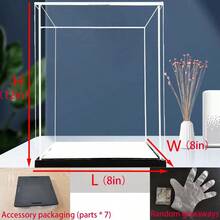 Tủ trưng bày/kệ kính/tủ đồ trang trí lối vào chống bụi bằng acrylic (Tấm acrylic dày độ phân giải cao + đế gương), thích hợp để trưng bày tượng/quà tặng/mô hình/sản phẩm/khối xếp hình/túi xách/búp bê, nhiều kích thước, dễ lắp ráp (cần dây chun để gia cố sau khi lắp ráp), vui lòng đo kích thước vật phẩm cần trưng bày trước khi đặt hàng. - Nền đen + bề mặt bóng như gương - Xem 26
