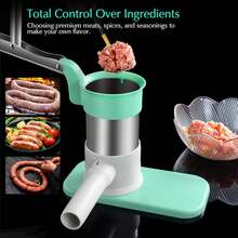 SOPHREPT Personal Use Manual Sausage Stuffer For Kitchen, Stainless Steel Sausage Maker Machine, Tubes Of 4 Size, Easy To Clean, Essential Kitchen Tools - 白色 - 查看 4