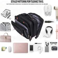 Large Capacity Luggage Suitcase, Multifunctional Travel Trolley Case, Business Leather Wheeled Suitcase For Men & Women